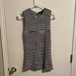 WHITE HOUSE BLACK MARKET Black & White Sleeveless Top